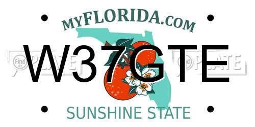 W37GTE Florida License Plate