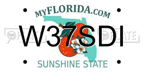 W37SDI Florida License Plate