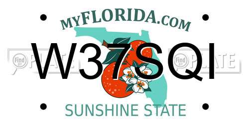W37SQI Florida License Plate