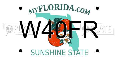 W40FR Florida License Plate