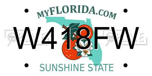 W418FW Florida License Plate