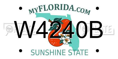 W4240B Florida License Plate