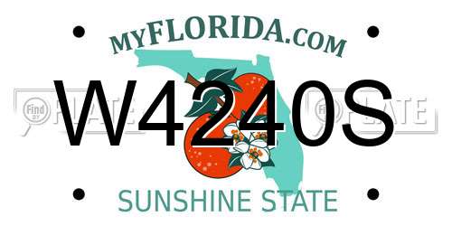 W4240S Florida License Plate