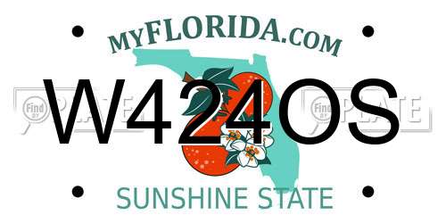 W424OS Florida License Plate