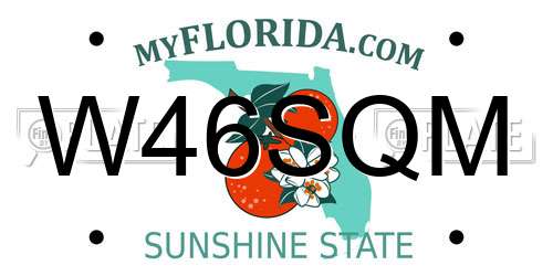 W46SQM Florida License Plate