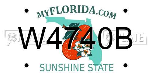 W4740B Florida License Plate