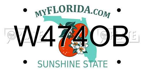 W474OB Florida License Plate