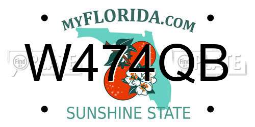 W474QB Florida License Plate