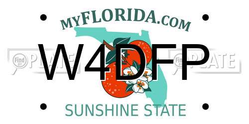W4DFP Florida License Plate