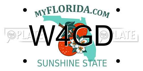W4GD Florida License Plate