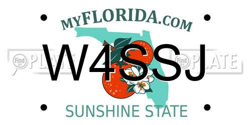 W4SSJ Florida License Plate