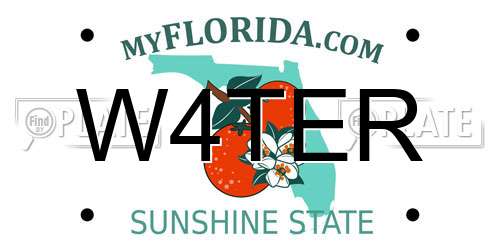 W4TER Florida License Plate