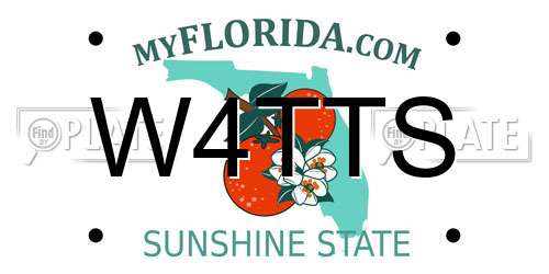 W4TTS Florida License Plate