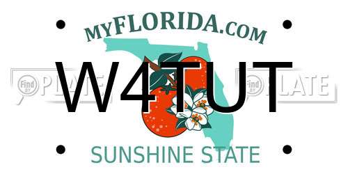 W4TUT Florida License Plate