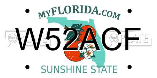 W52ACF Florida License Plate