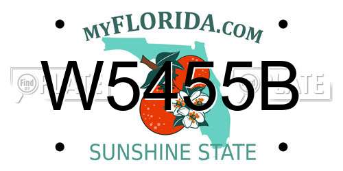 W5455B Florida License Plate