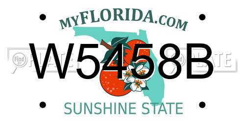 W5458B Florida License Plate
