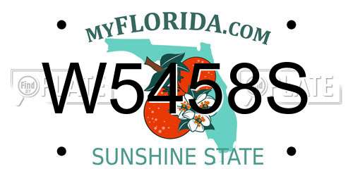 W5458S Florida License Plate