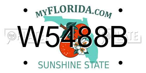 W5488B Florida License Plate