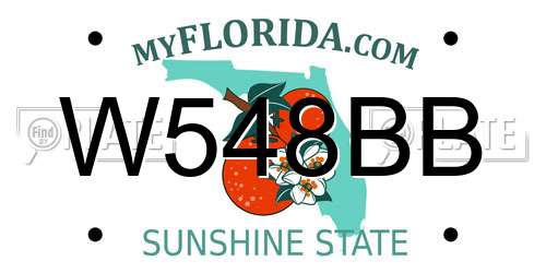 W548BB Florida License Plate