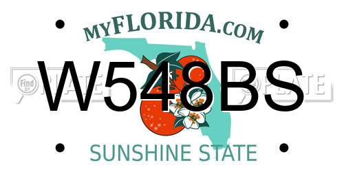 W548BS Florida License Plate