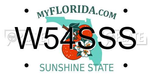 W54SSS Florida License Plate