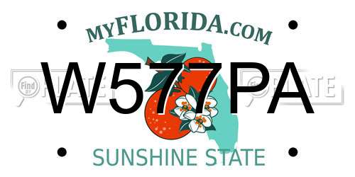 W577PA Florida License Plate