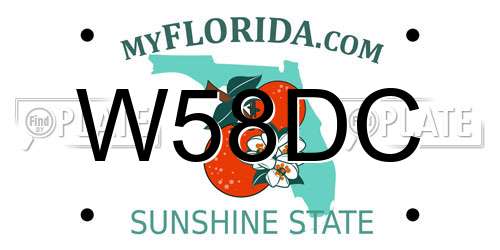W58DC Florida License Plate