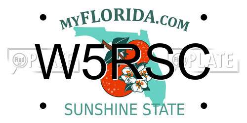 W5RSC Florida License Plate