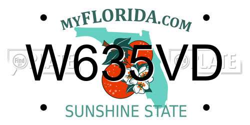 W635VD Florida License Plate