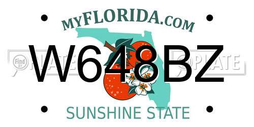 W648BZ Florida License Plate