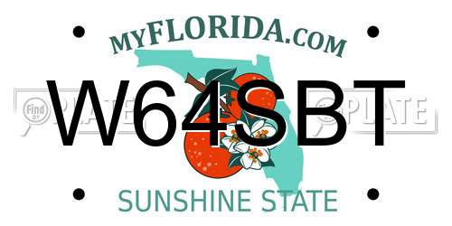 W64SBT Florida License Plate