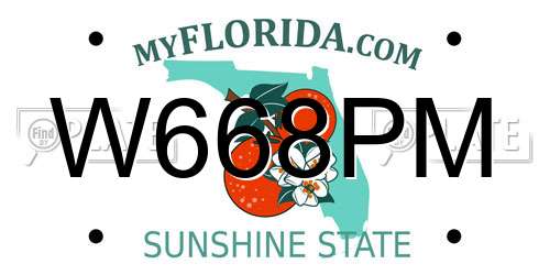 W668PM Florida License Plate