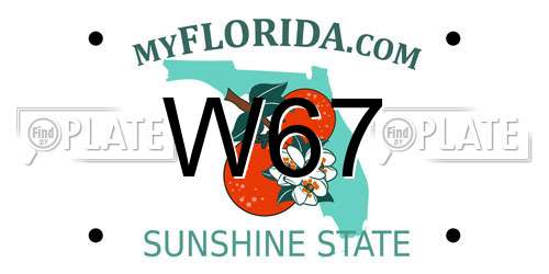 W67 Florida License Plate
