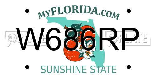 W686RP Florida License Plate