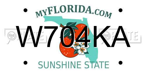 W704KA Florida License Plate