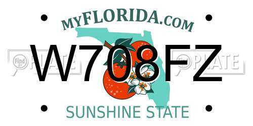 W708FZ Florida License Plate