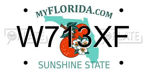 W713XF Florida License Plate