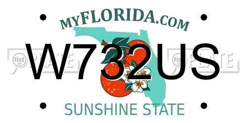 W732US Florida License Plate