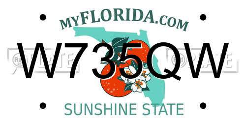 W735QW Florida License Plate