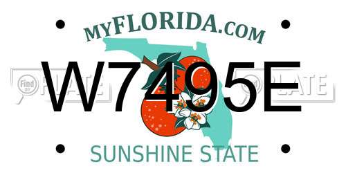 W7495E Florida License Plate