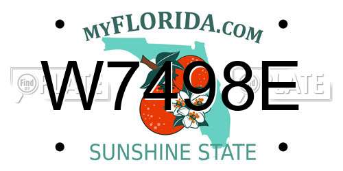 W7498E Florida License Plate
