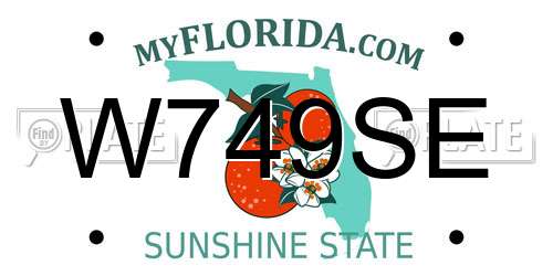 W749SE Florida License Plate