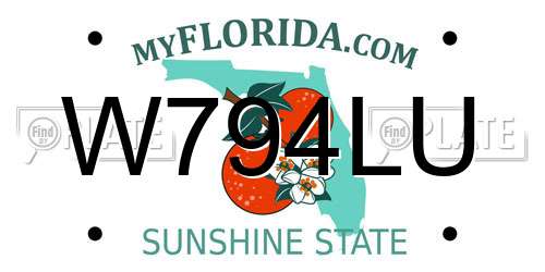 W794LU Florida License Plate