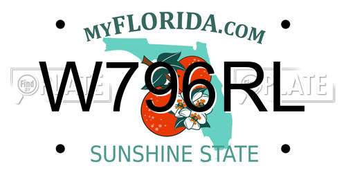 W796RL Florida License Plate