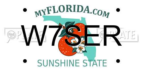 W7SER Florida License Plate