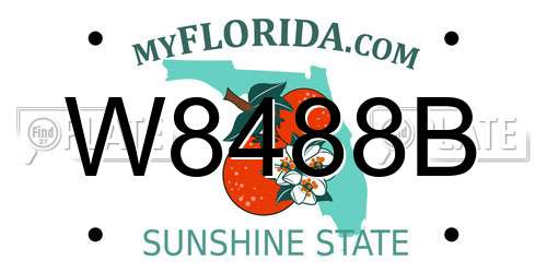 W8488B Florida License Plate