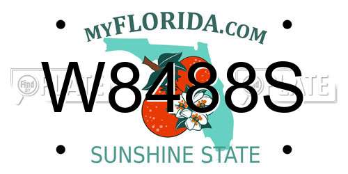 W8488S Florida License Plate