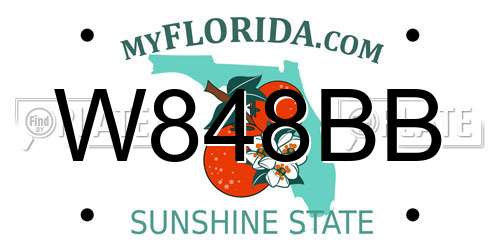 W848BB Florida License Plate