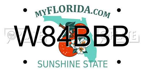 W84BBB Florida License Plate